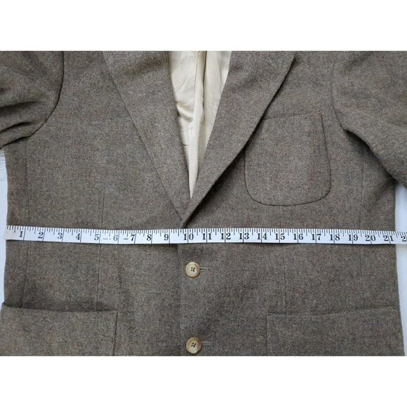 Lands End Sport Coat Blazer Jacket Mens 43R Brown Wool 2 Button - Picture 13 of 14